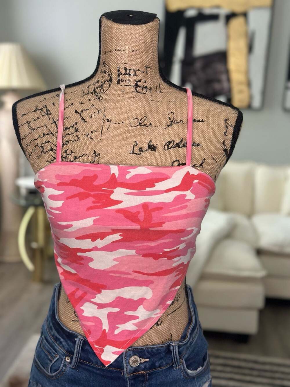 Pink Camo Tube Top Size Small